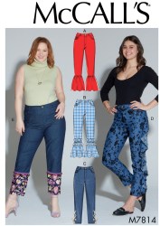 7814 MCCALLS EASY 5 FIT PANTS LENGTHS PATTERN 8-16 UNCUT